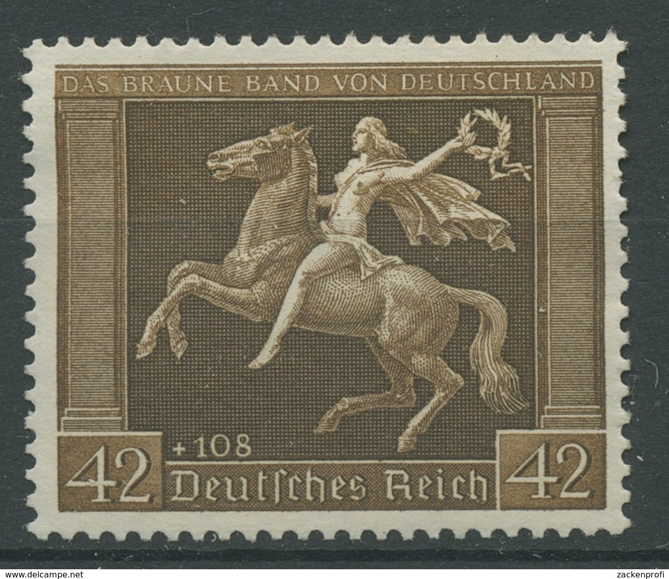 Deutsches Reich 1938 Galopprennen Braunes Band 671 Y Ohne Gummierung (R17279) - Ungebraucht