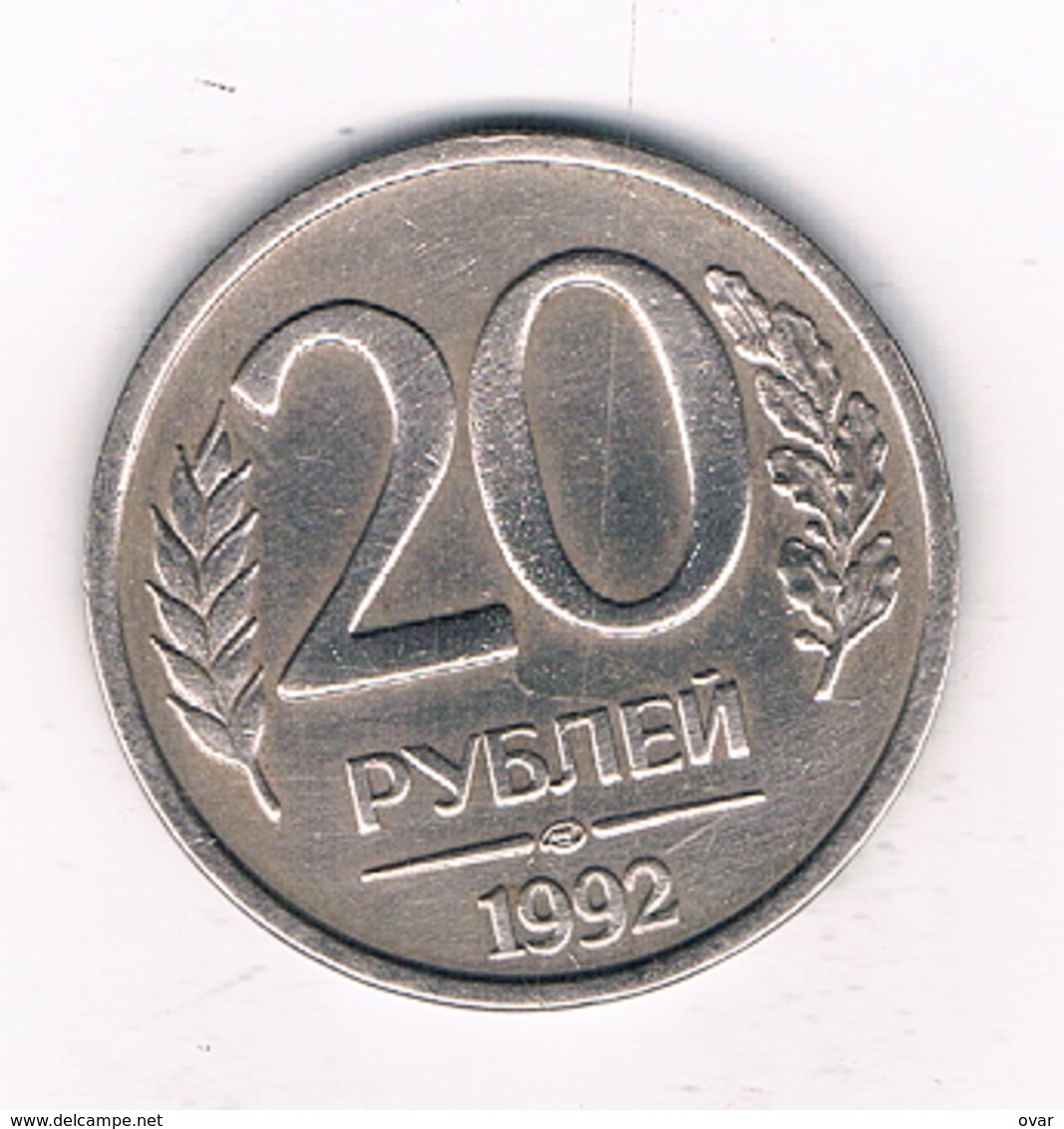 20 ROUBEL 1992 RUSLAND /1112/ - Russie