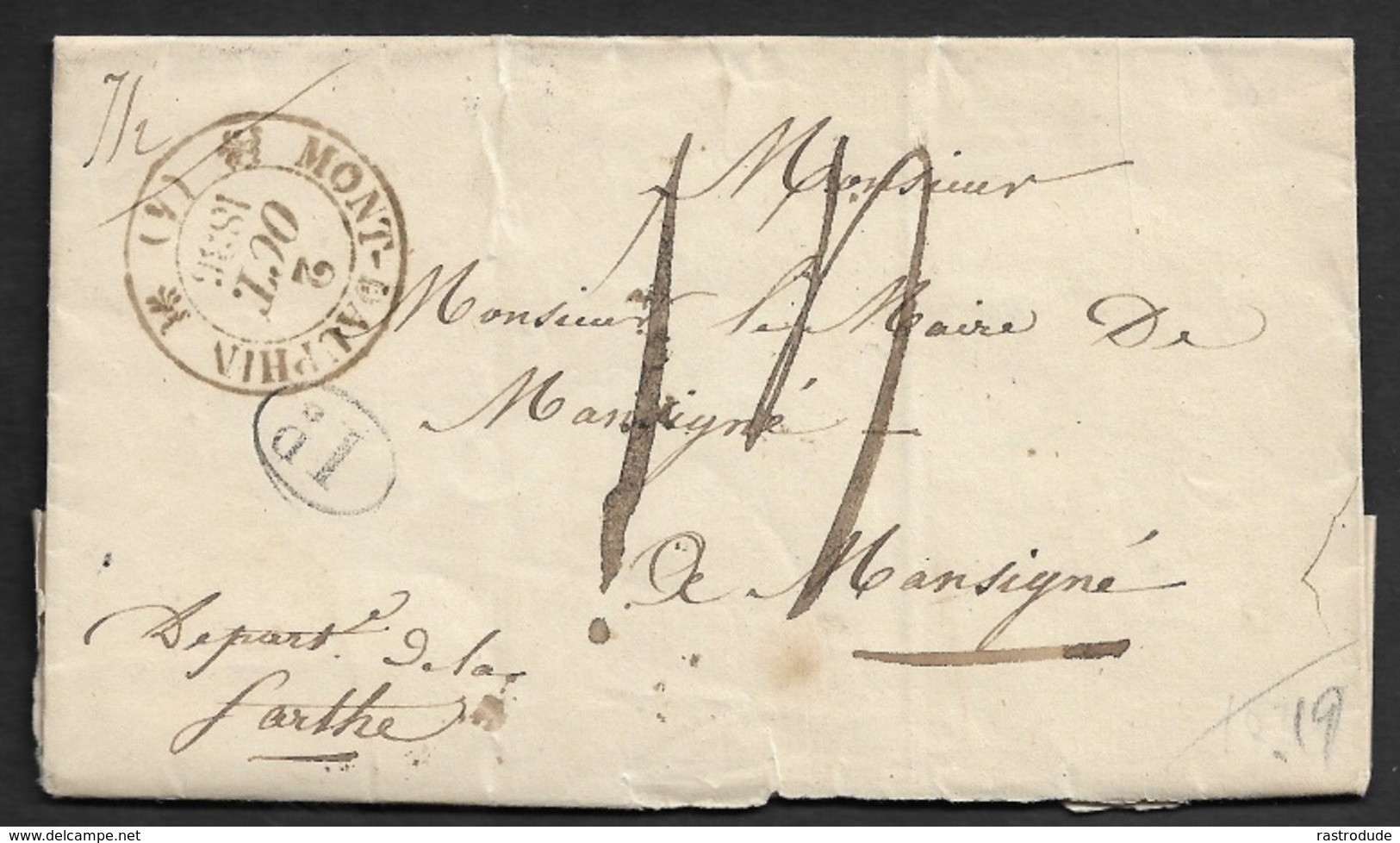 1836 - LAC  MONT DAUPHIN ( HAUTES ALPES ) - Lettre De La Mairie - Contenue Hopital Militaire - Signé Par Le Maire - RARE - 1801-1848: Precursors XIX