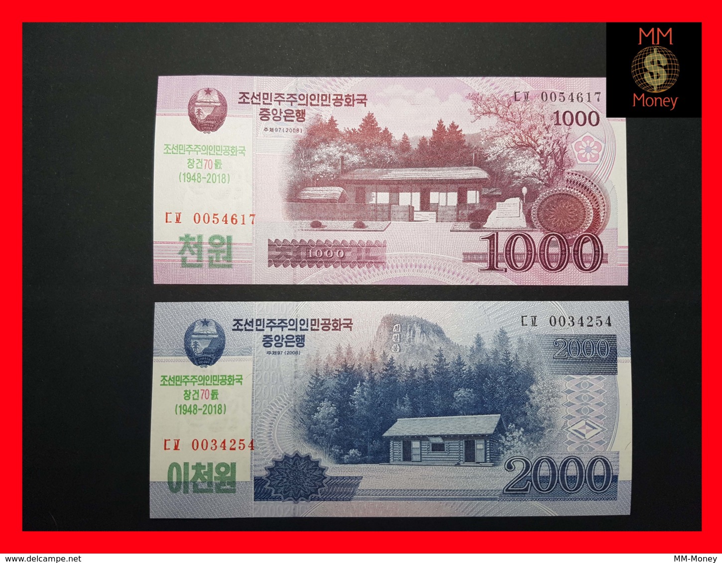 KOREA NORTH 1.000 1000 2.000 2000 Won 2018  P. NEW *COMMEMORATIVE* UNC - Corée Du Nord