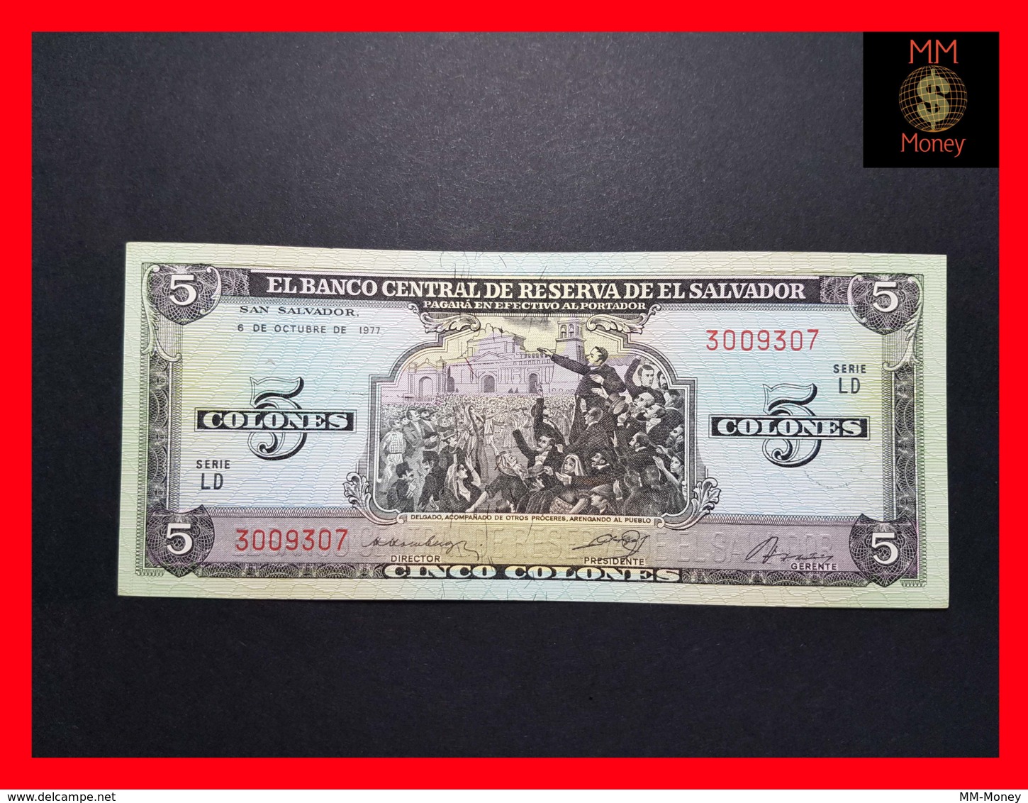 EL SALVADOR 5 Colones 6.10.1977 P. 126   UNC - - Salvador