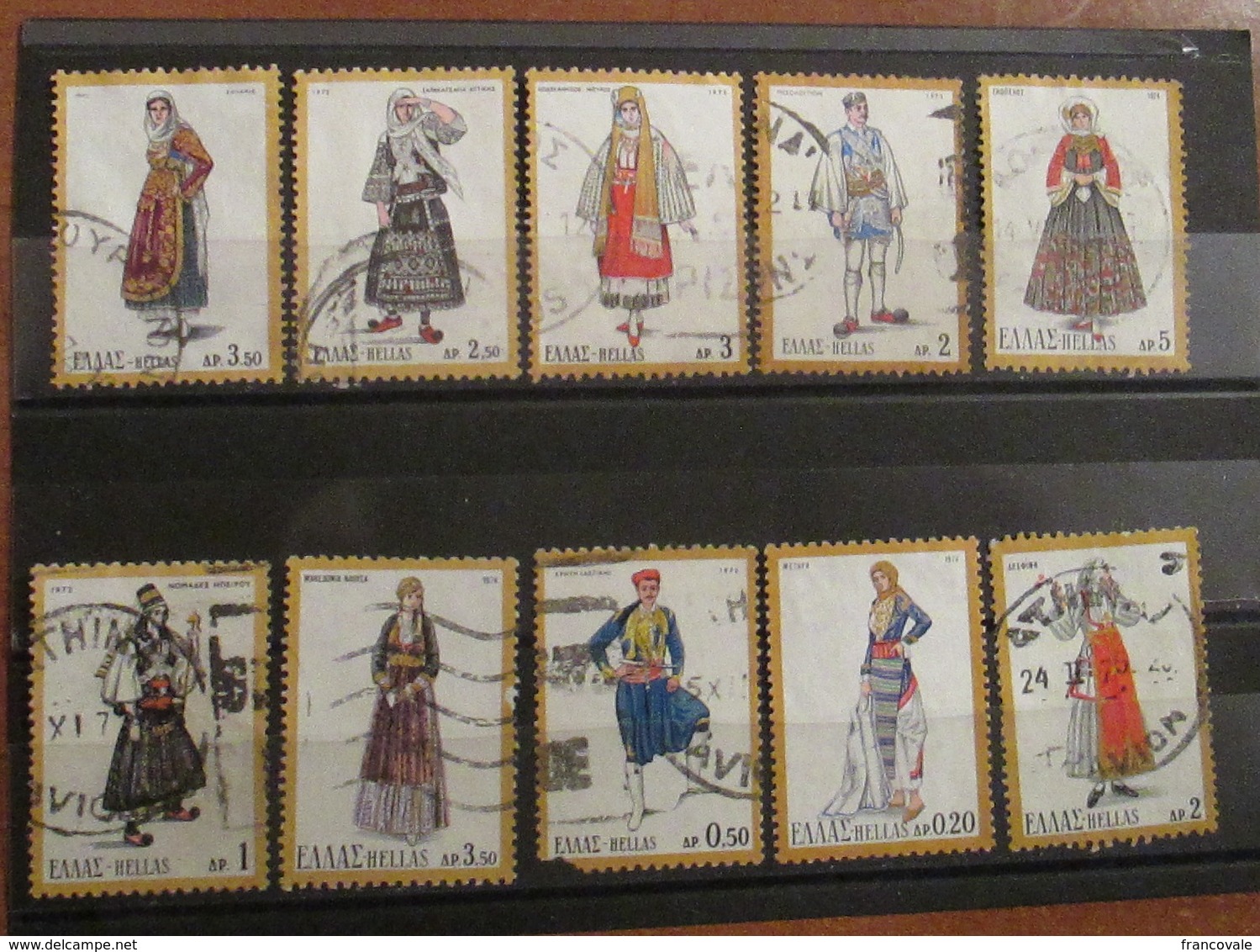Grecia Greece 1972 - 1974 Traditional Costumes 10 Stamps Used - Usati
