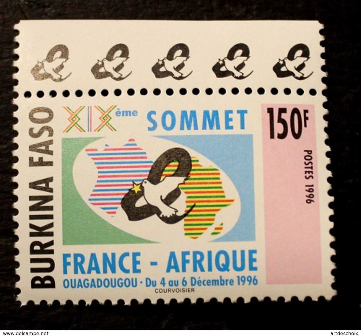 TIMBRE BURKINA NEUF SANS CHARNIERE XXème SOMMET  FRANCE AFRIQUE  1996  N° 1002A - Burkina Faso (1984-...)