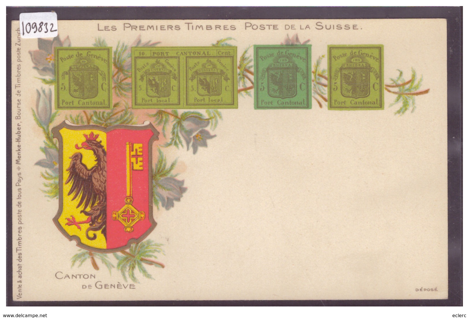 GENEVE - DIE ERSTEN BRIEFMARKEN DER SCHWEIZ - LES PREMIERS TIMBRES POSTE DE SUISSE - TB - Genève