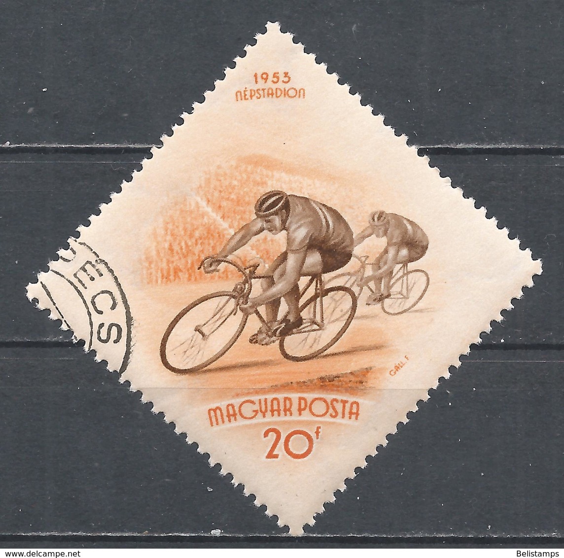 Hungary 1953. Scott #1057 (U) Bicycling, Opening Of The People's Stadium, Budapest - Oblitérés