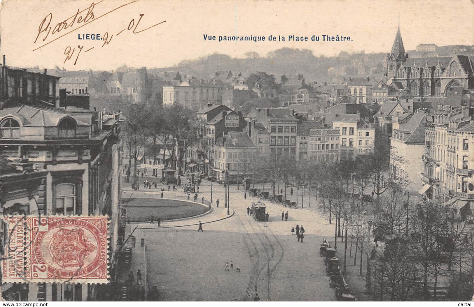 LIEGE - Vue Panoramique De La Place Du Théâtre - Liège