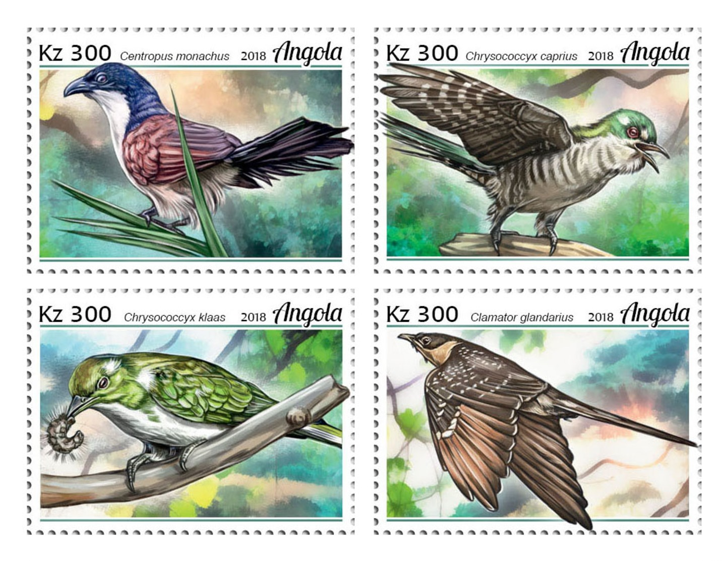 Z08 ANG18121a ANGOLA 2018 Cuckoos MNH ** Postfrisch - Angola