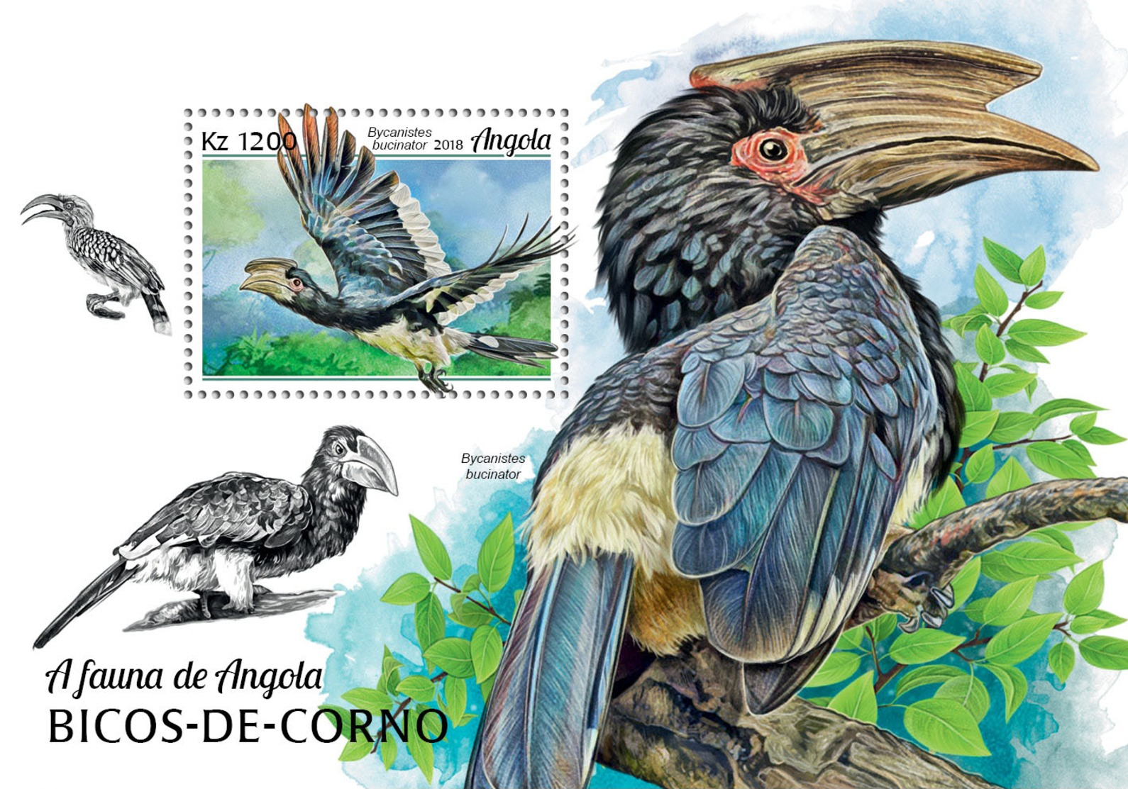 Z08 ANG18122b ANGOLA 2018 Hornbills MNH ** Postfrisch - Angola