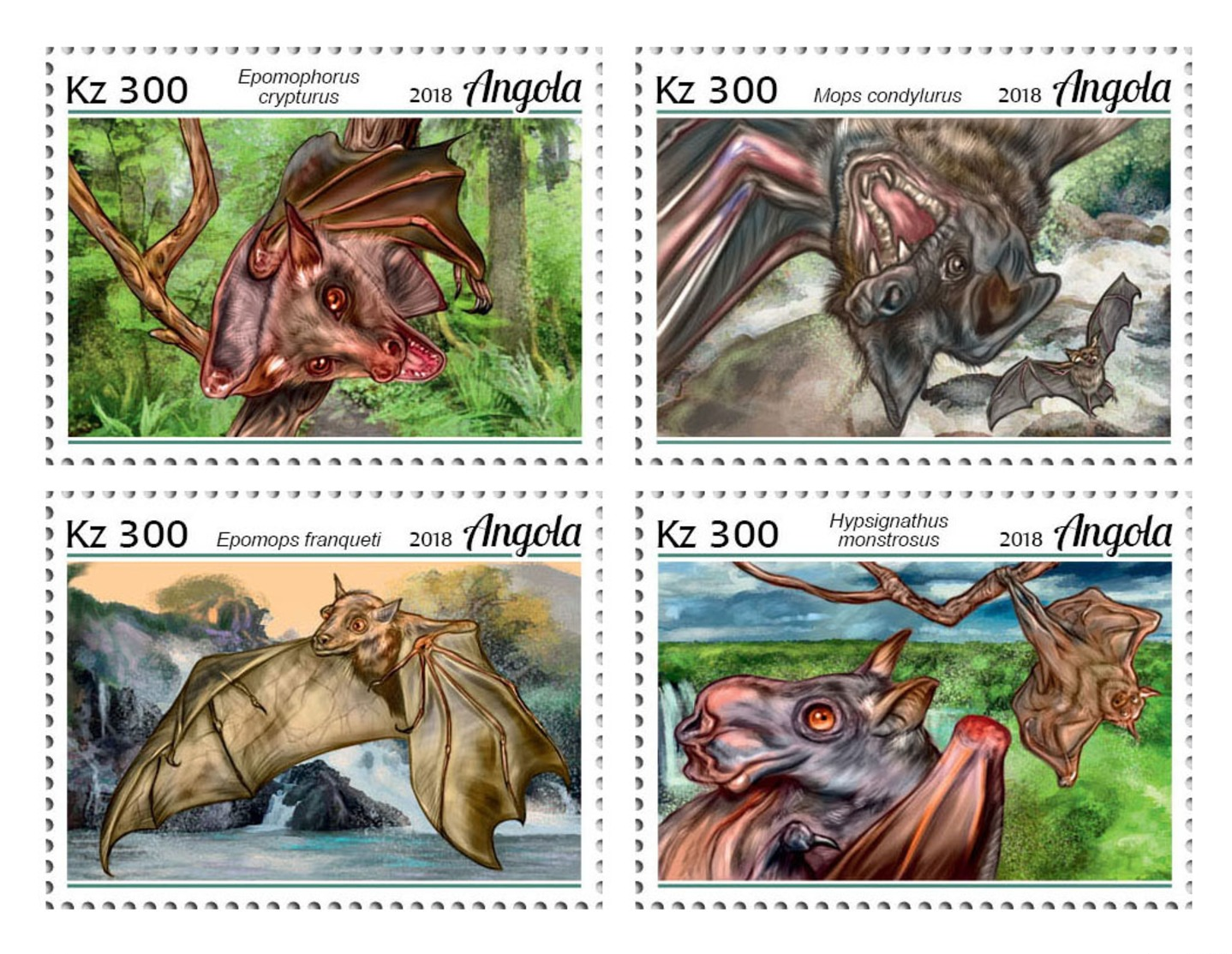 Z08 ANG18124a ANGOLA 2018 Bats MNH ** Postfrisch - Angola