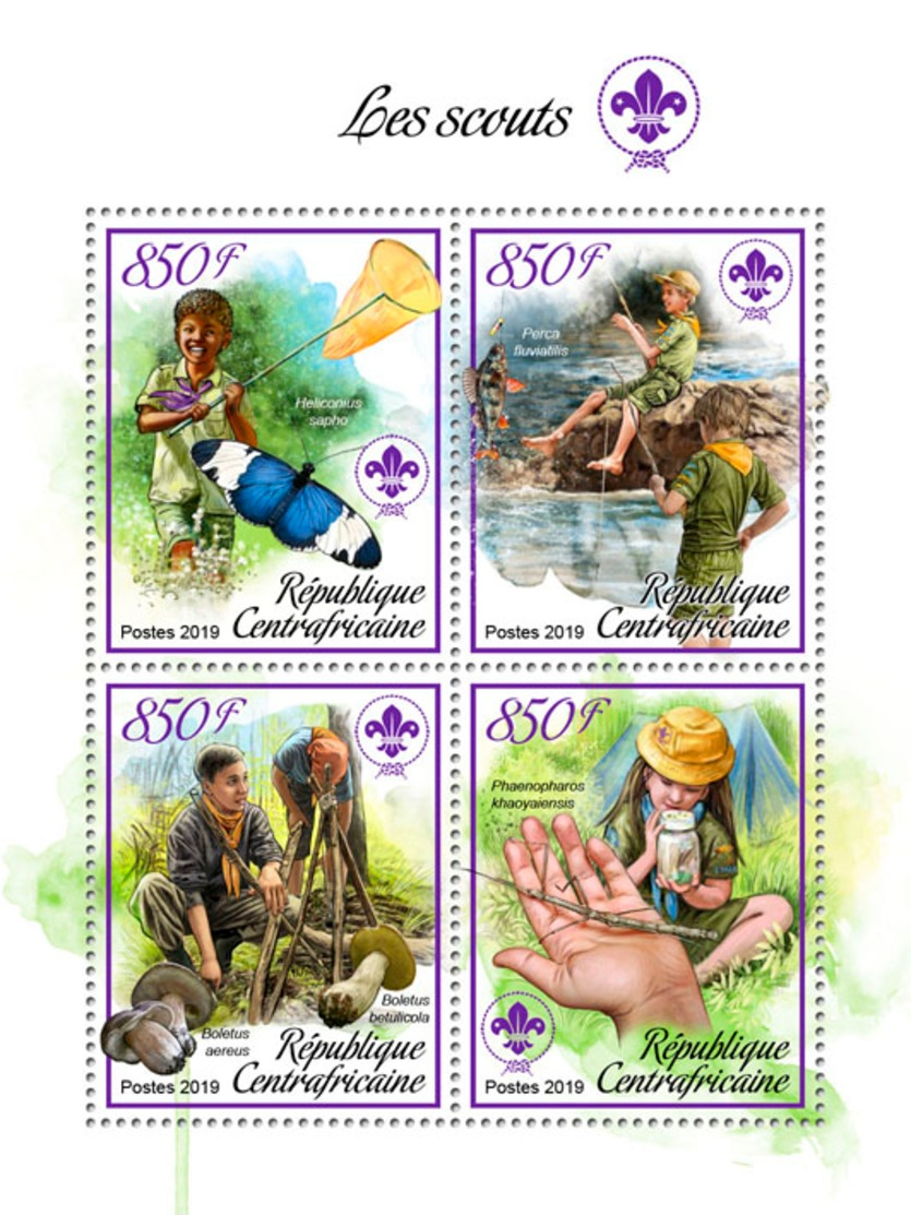 Z08 CA190112a CENTRAL AFRICA 2019 Scouts MNH ** Postfrisch - Centrafricaine (République)