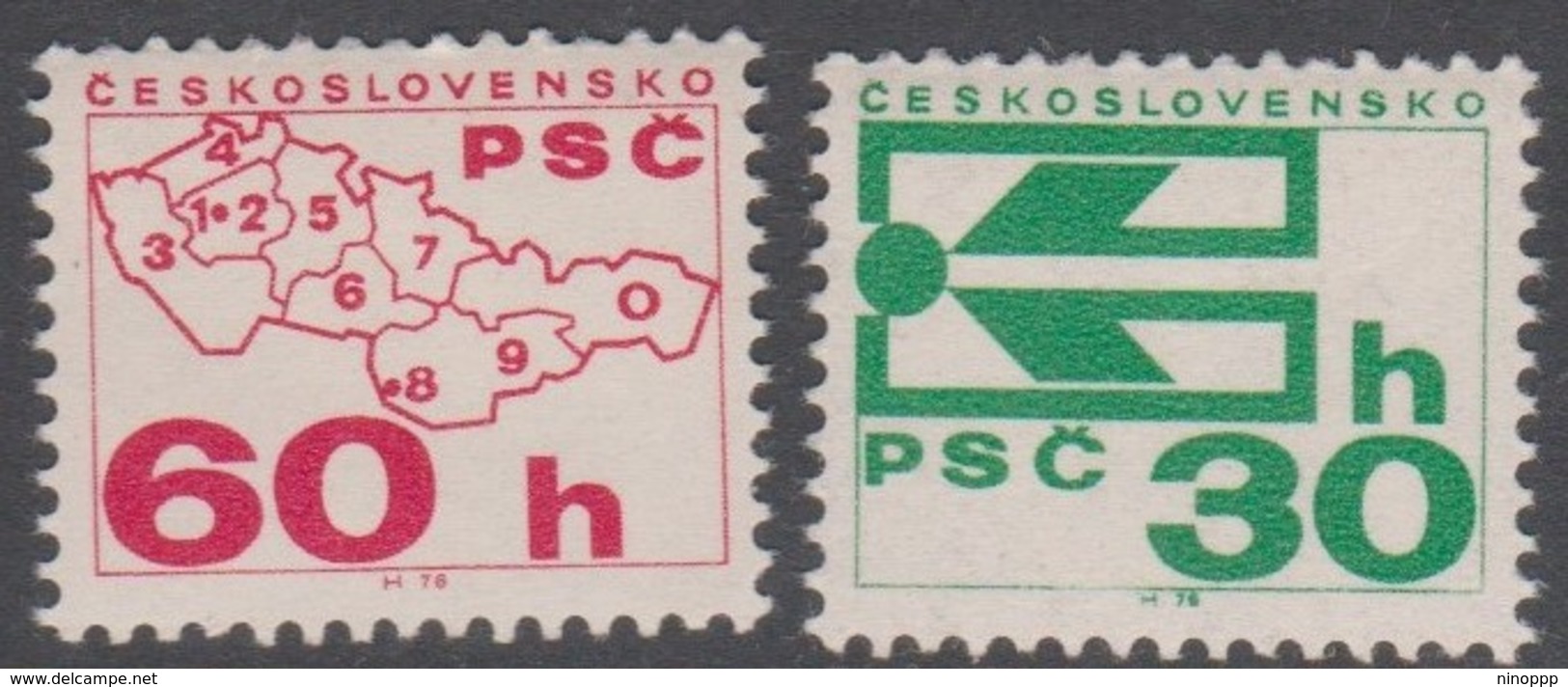 Czechoslovakia Scott 1978-1979 1976 Coil Stamps, Mint Never Hinged - Unused Stamps