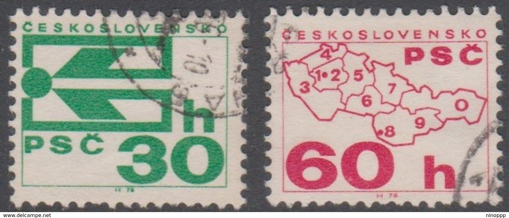 Czechoslovakia Scott 1978-1979 1976 Coil Stamps, Used - Used Stamps