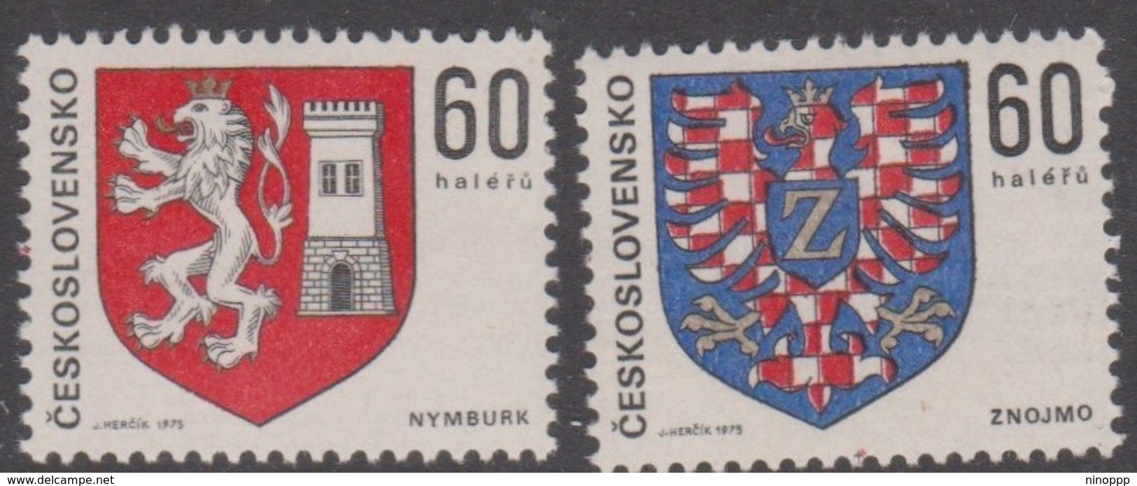 Czechoslovakia Scott 2000-2001 1975 Coat Of Arms, Mint Never Hinged - Ungebraucht