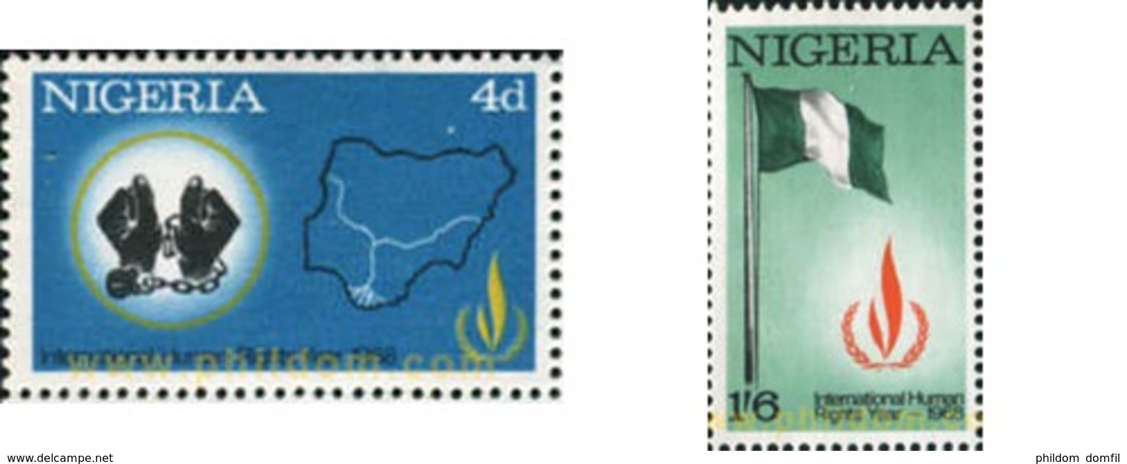 Ref. 348042 * MNH * - NIGERIA. 1968. INTERNATIONAL DAY OF HUMAN RIGHTS . DIA INTERNACIONAL DE LOS DERECHOS HUMANOS - Nigeria (1961-...)