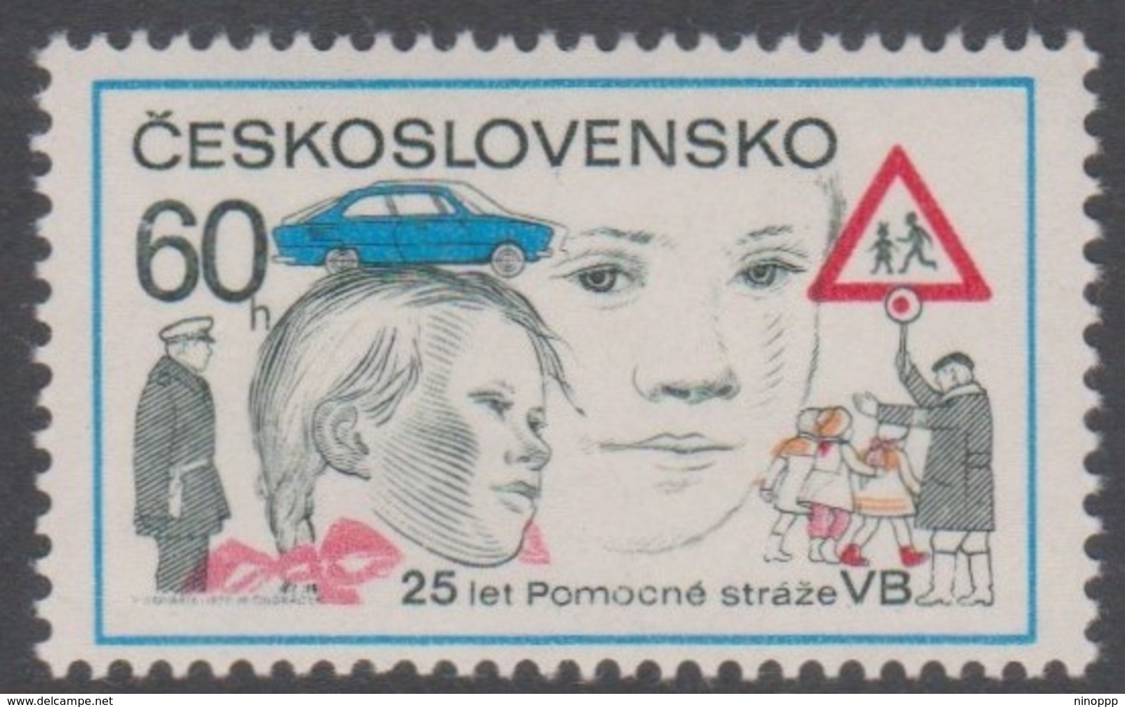 Czechoslovakia Scott 2108 1977 Auxiliary Police 25th Anniversary, Mint Never Hinged - Unused Stamps