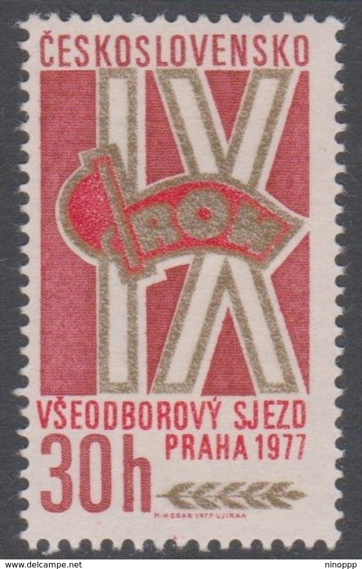 Czechoslovakia Scott 2113 1977 9th Trade Union Congress, Mint Never Hinged - Unused Stamps