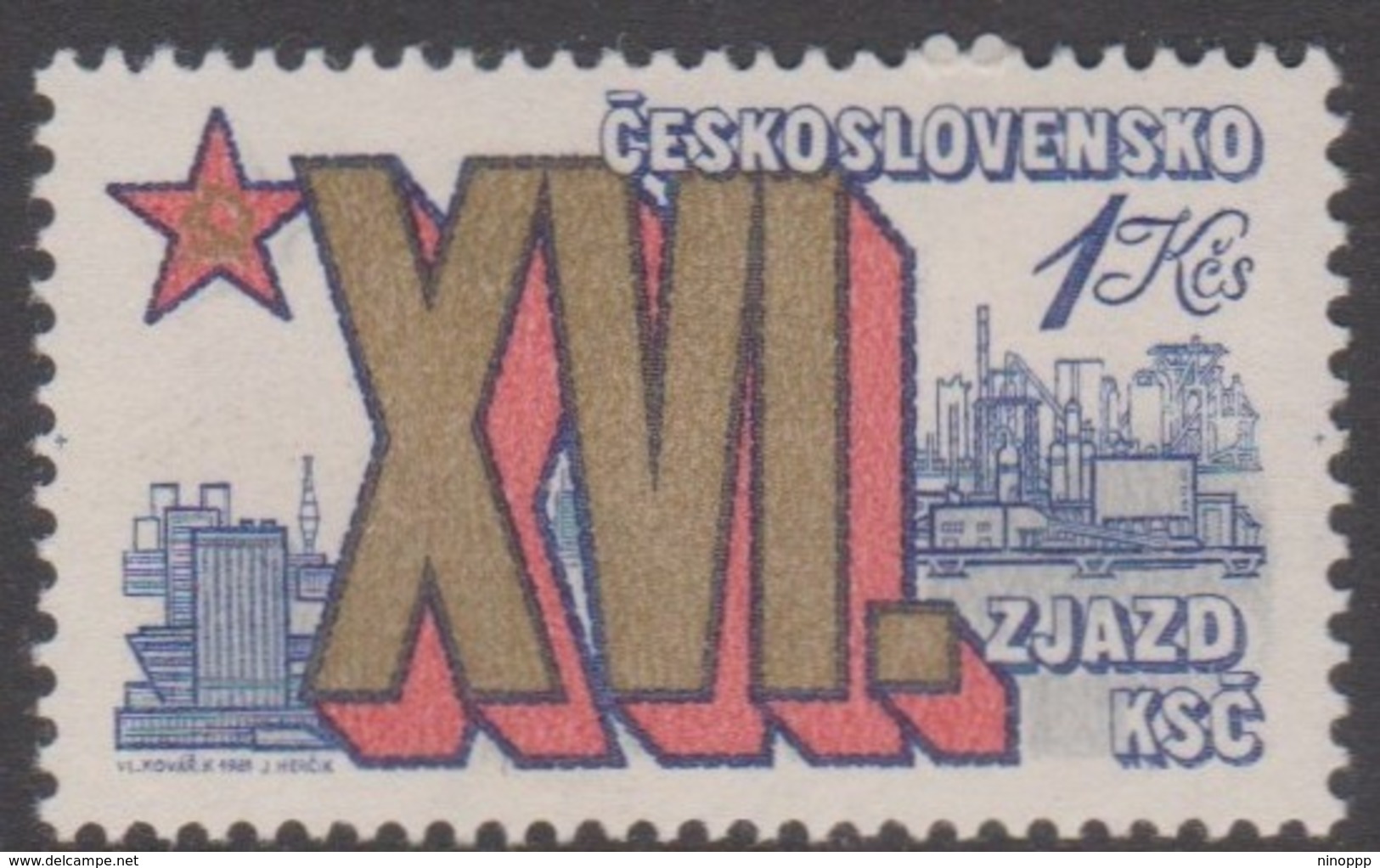 Czechoslovakia Scott 2361 1981 16th Communist Party Congress 1k Bratislava, Mint Never Hinged - Unused Stamps