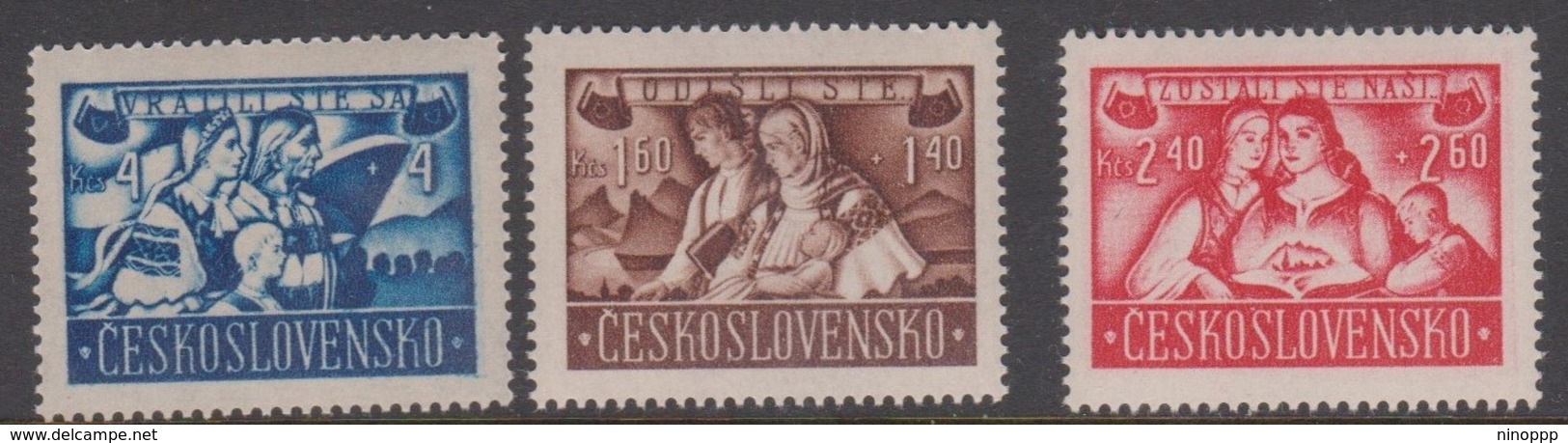 Czechoslovakia Scott B160-162 1946 Repatriated Svovaks, Mint Never Hinged - Unused Stamps