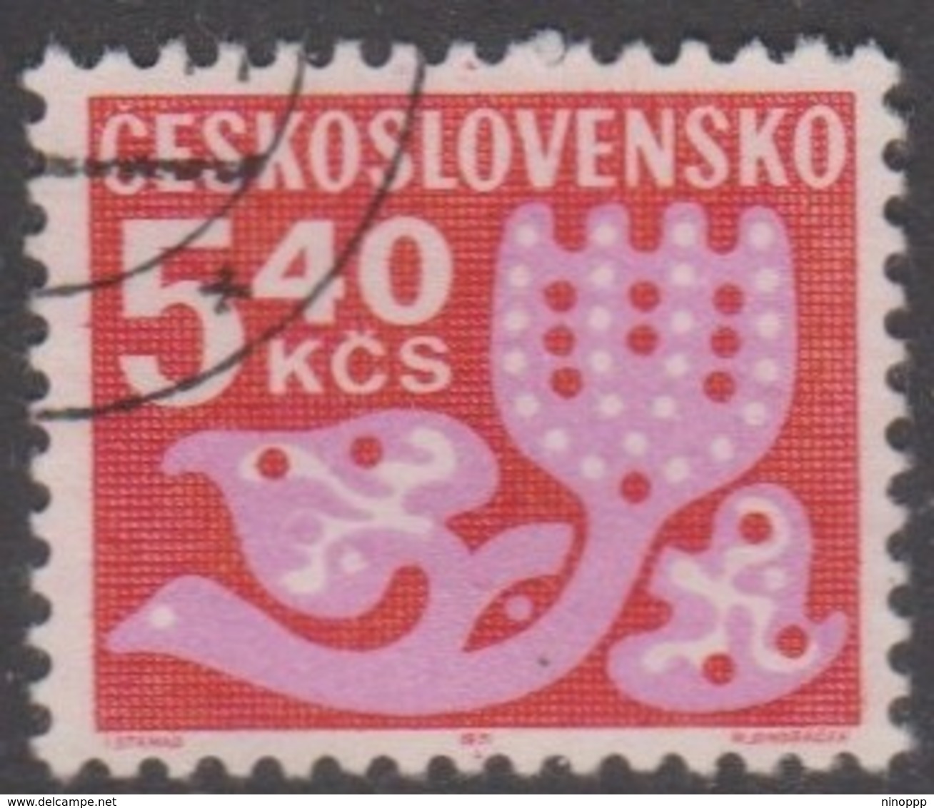 Czechoslovakia Scott J105 1972 Postage Due 5.40 Kcs, Used - Used Stamps