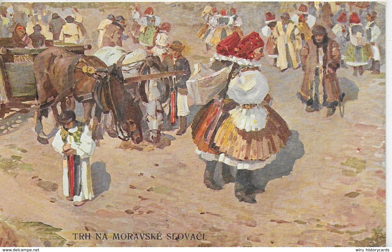 AK 0155  Trh Na Moravske Slovaci - Trachtengruppe / Künstlerkarte Um 1910 - Trachten