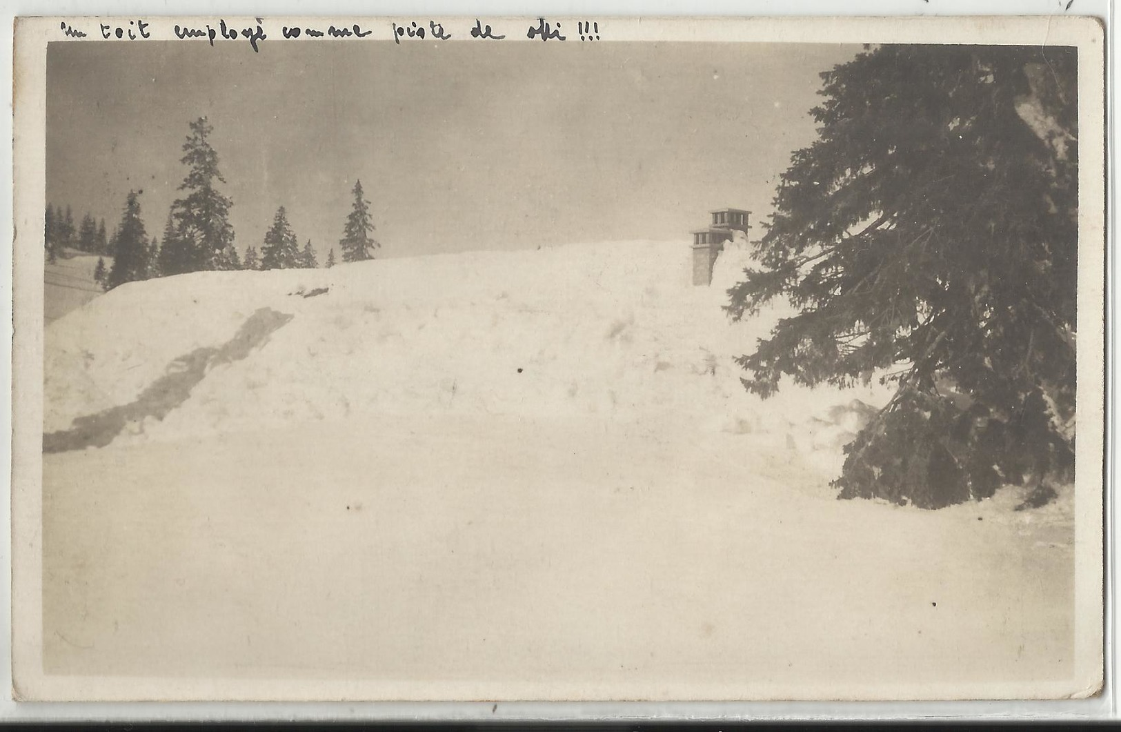 SAINTE-CROIX (Vaud) - Carte-photo - Un Toit De Maison Utilisé Comme Piste De Ski - 1923 - Sainte-Croix 