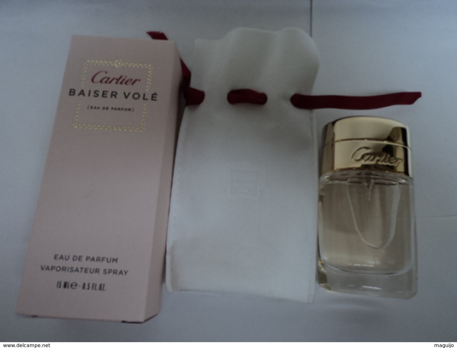 CARTIER  " BAISER VOLE" MINI VAPO  EDP 15 ML  RARE   AVEC ETUI + BOITE  AVEC MENTION DE GRATUITE    LIRE & VOIR !! - Miniatures Femmes (avec Boite)