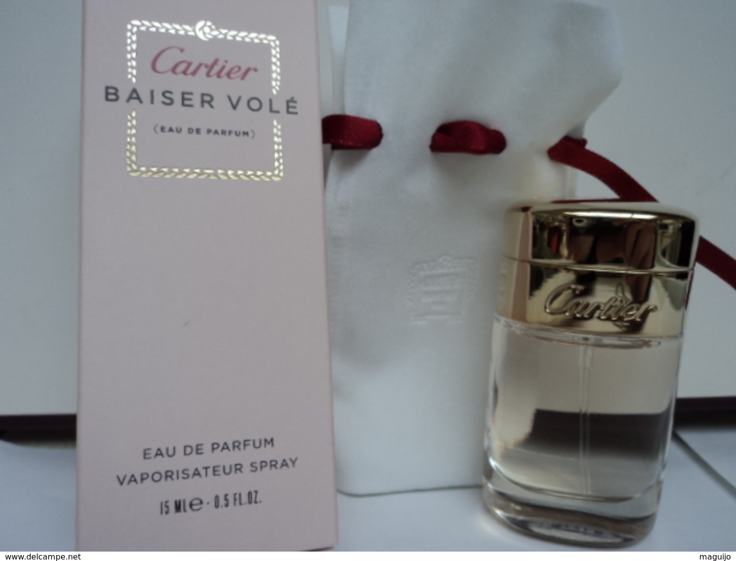 CARTIER  " BAISER VOLE" MINI VAPO  EDP 15 ML  RARE   AVEC ETUI + BOITE  AVEC MENTION DE GRATUITE    LIRE & VOIR !! - Miniatures Femmes (avec Boite)