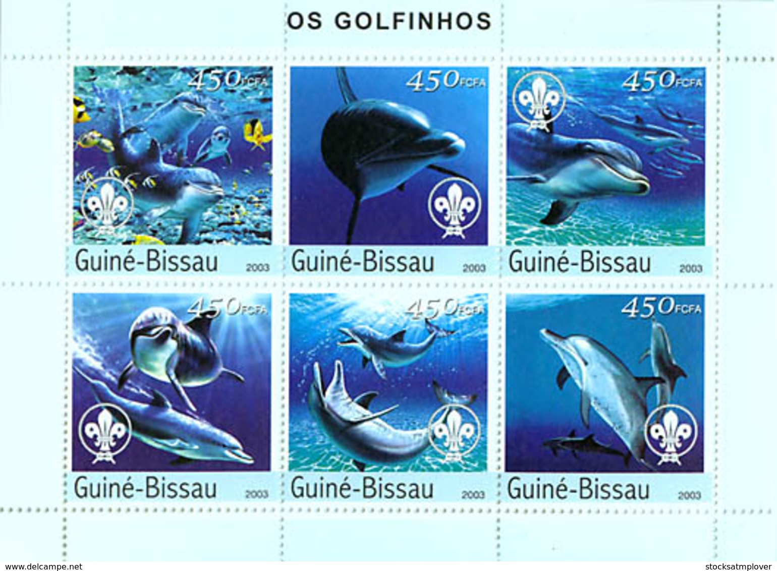 Guinea Bissau 2003  Dolphins & Scouts ,fauna - Guinea-Bissau