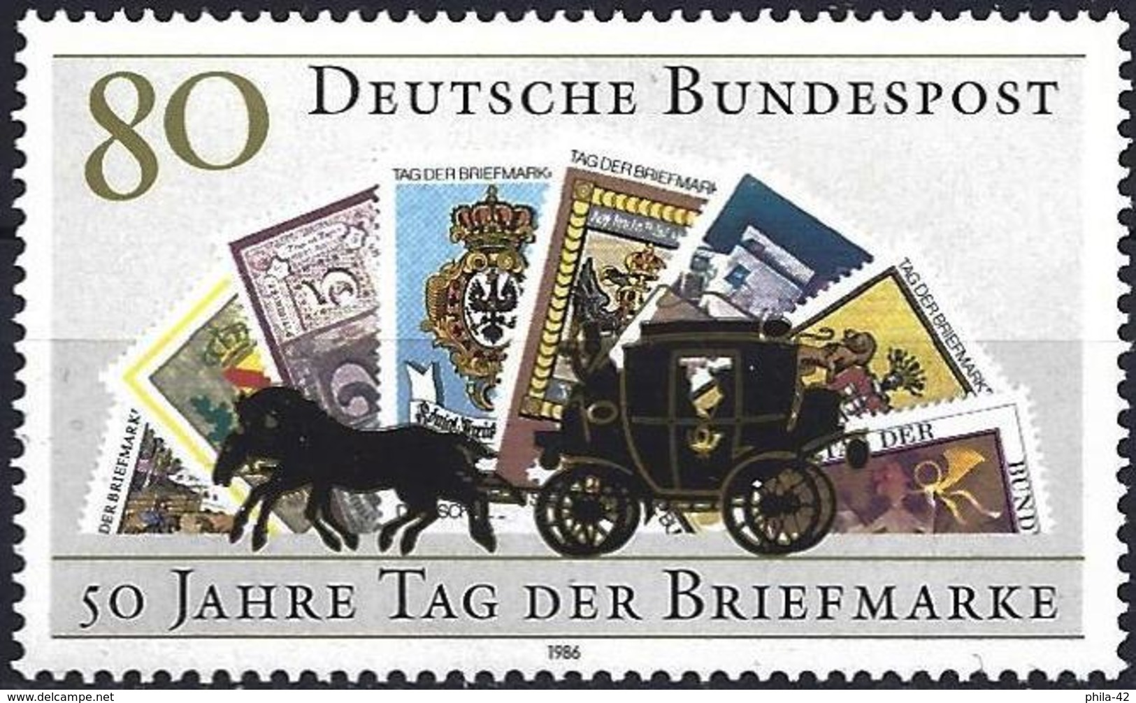 German Federal Republic 1986 - Stamp Day : Stagecoach ( Mi 1300 - YT 1128 ) MNH** - Unused Stamps