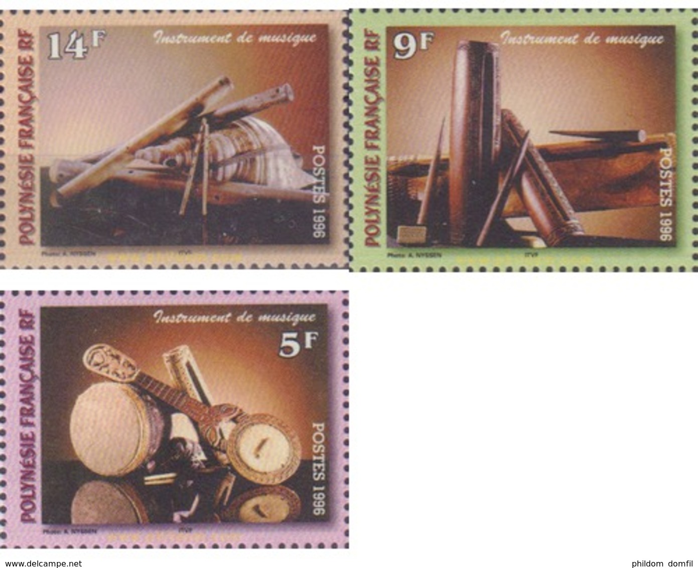 Ref. 585055 * MNH * - FRENCH POLYNESIA. 1996. MUSIC INSTRUMENTS . INSTRUMENTOS MUSICALES - Unused Stamps