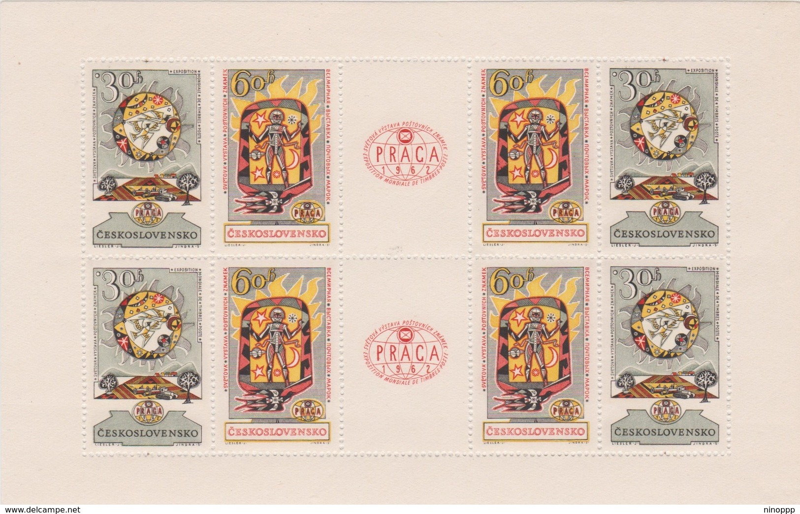 Czechoslovakia Scott 1129a 1962 Praga 62 World Stamp Expo, Souvenir Sheet, Mint Never Hinged - Blocks & Sheetlets