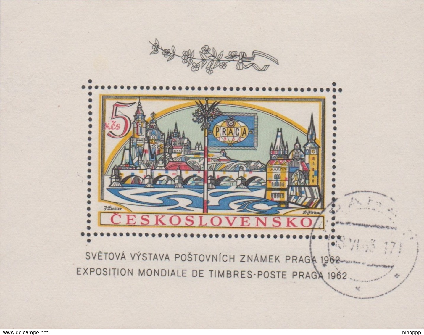 Czechoslovakia Scott 1134 1962 Praga 62 Souvenir Sheet, Used - Covers & Documents