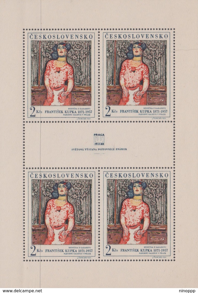 Czechoslovakia Scott 1546 1968 Cabaret Performer, Sheetlet, Mint Never Hinged - Blocks & Sheetlets