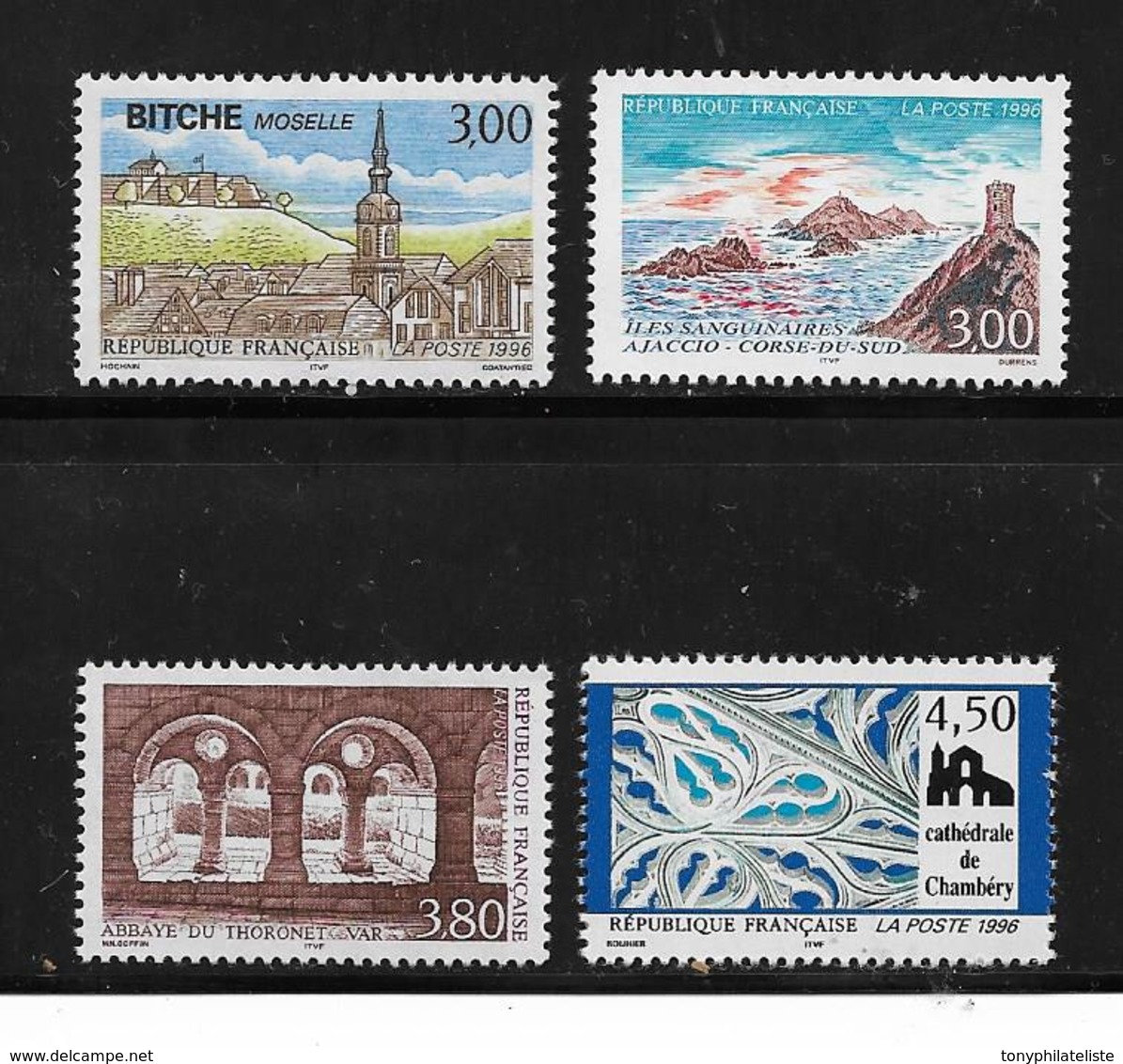 France   Timbres De 1996  N°3018 A 3021 Série Touristique  Neufs ** Vendu A  La Valeur Faciale - Neufs