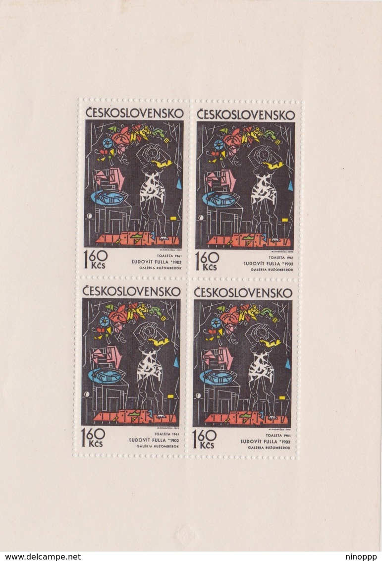 Czechoslovakia Scott 1810 1972 Graphic Art, Woman Dressing, Sheetlet, Mint Never Hinged - Blocks & Sheetlets