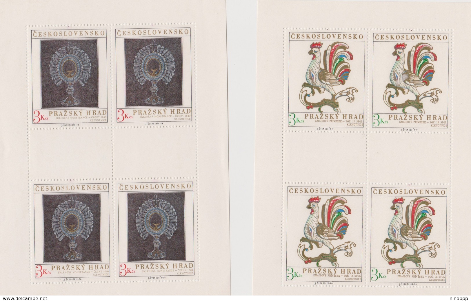 Czechoslovakia Scott 1937-1938 1974 Prague Castle Art, Sheetlets, Mint Never Hinged - Blocks & Sheetlets