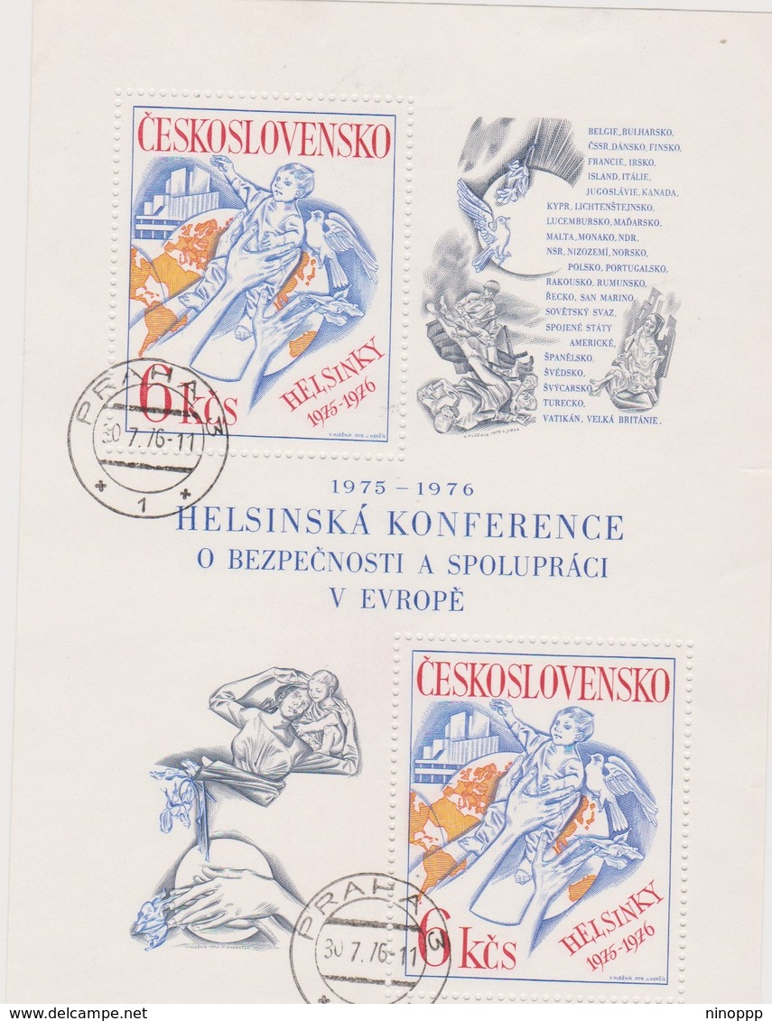 Czechoslovakia Scott 2076 1976 European Security And Cooperation Conference, Sheetlets, Used - Blocs-feuillets