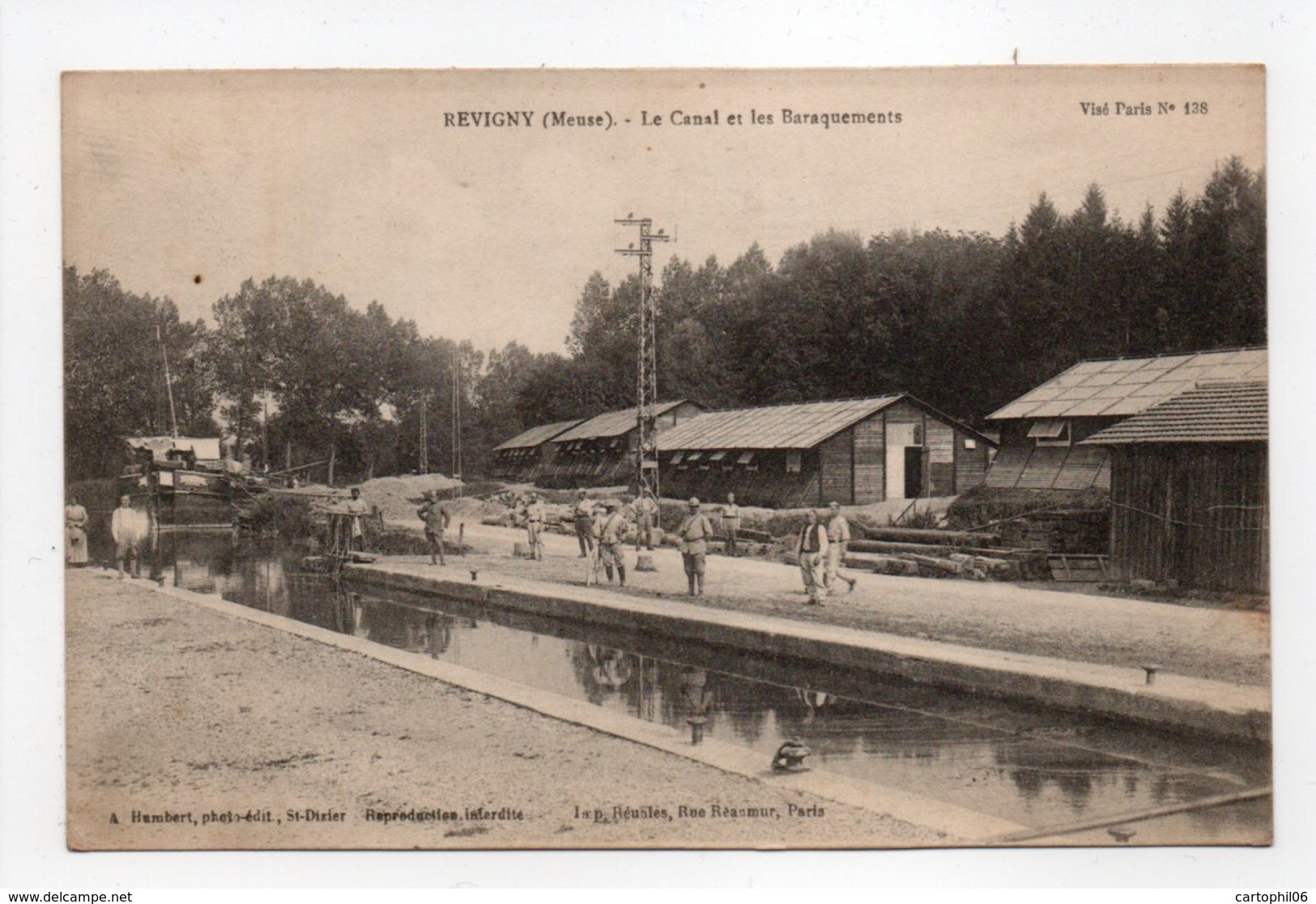 - CPA REVIGNY (55) - Le Canal Et Les Baraquements 1917 (avec Personnages) - Photo-Edition A. Humbert 138 - - Revigny Sur Ornain