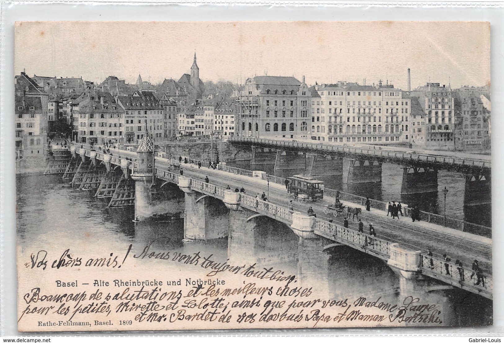 Basel Alte Rheinbrücke Und Notbrücke - Basel