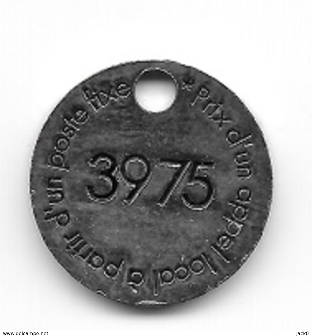 Jeton De Caddie  Ville  MAIRIE  DE  PARIS  ( 75 )   Verso  3975  Recto  Verso - Trolley Token/Shopping Trolley Chip