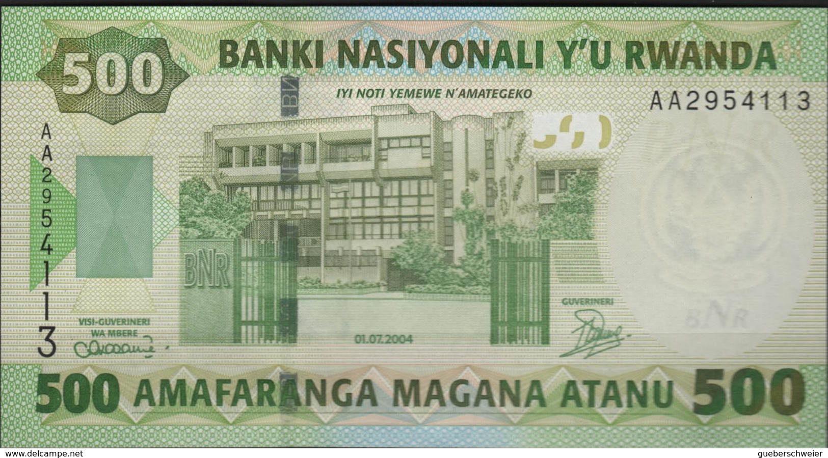 B 112 - RUANDA Billet De 500 Francs De 2004 état Neuf 1er Choix - Rwanda