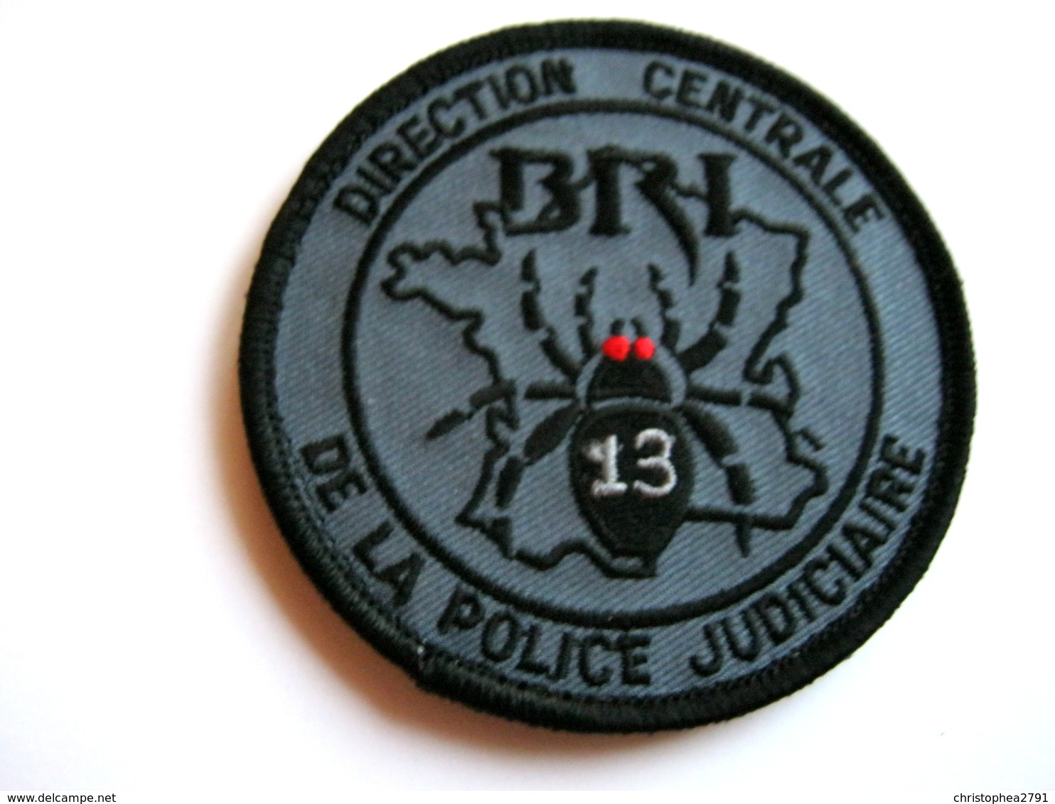 ECUSSON TISSUS PATCH  POLICE NATIONALE DCPJ LA BRI DE MARSEILLE 13 EN B.V (SUR VELCROS) ETAT EXCELLENT - Police & Gendarmerie