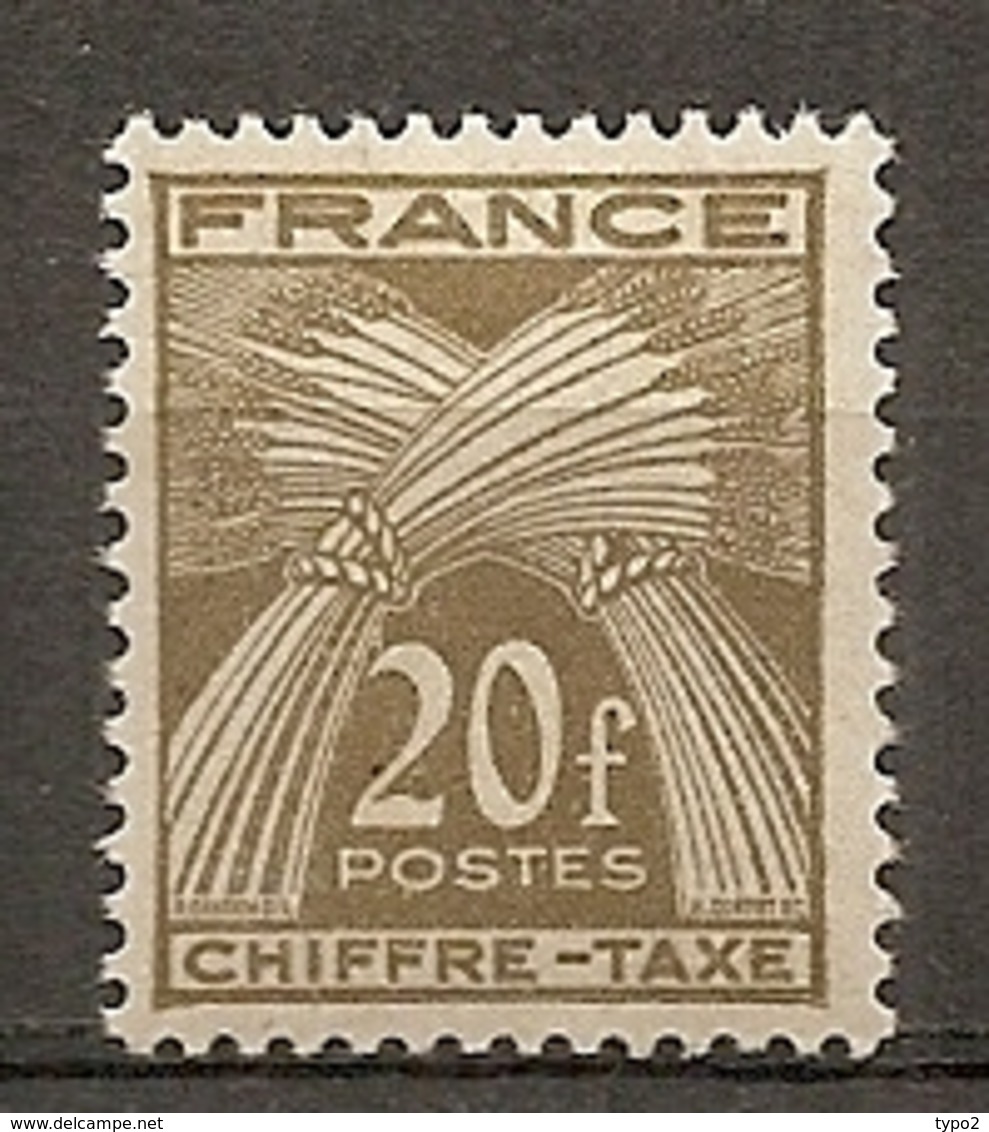 TAXE - Yv. N°  77  * 20f  CHIFFRE TAXE  Cote  7,65    Euro   BE 2 Scans - 1859-1959 Neufs