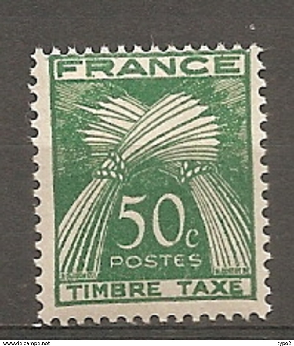 TAXE - Yv. N°  80  ** MNH  50c   TIMBRE TAXE  Cote   28    Euro   TBE 2 Scans - 1859-1959 Neufs