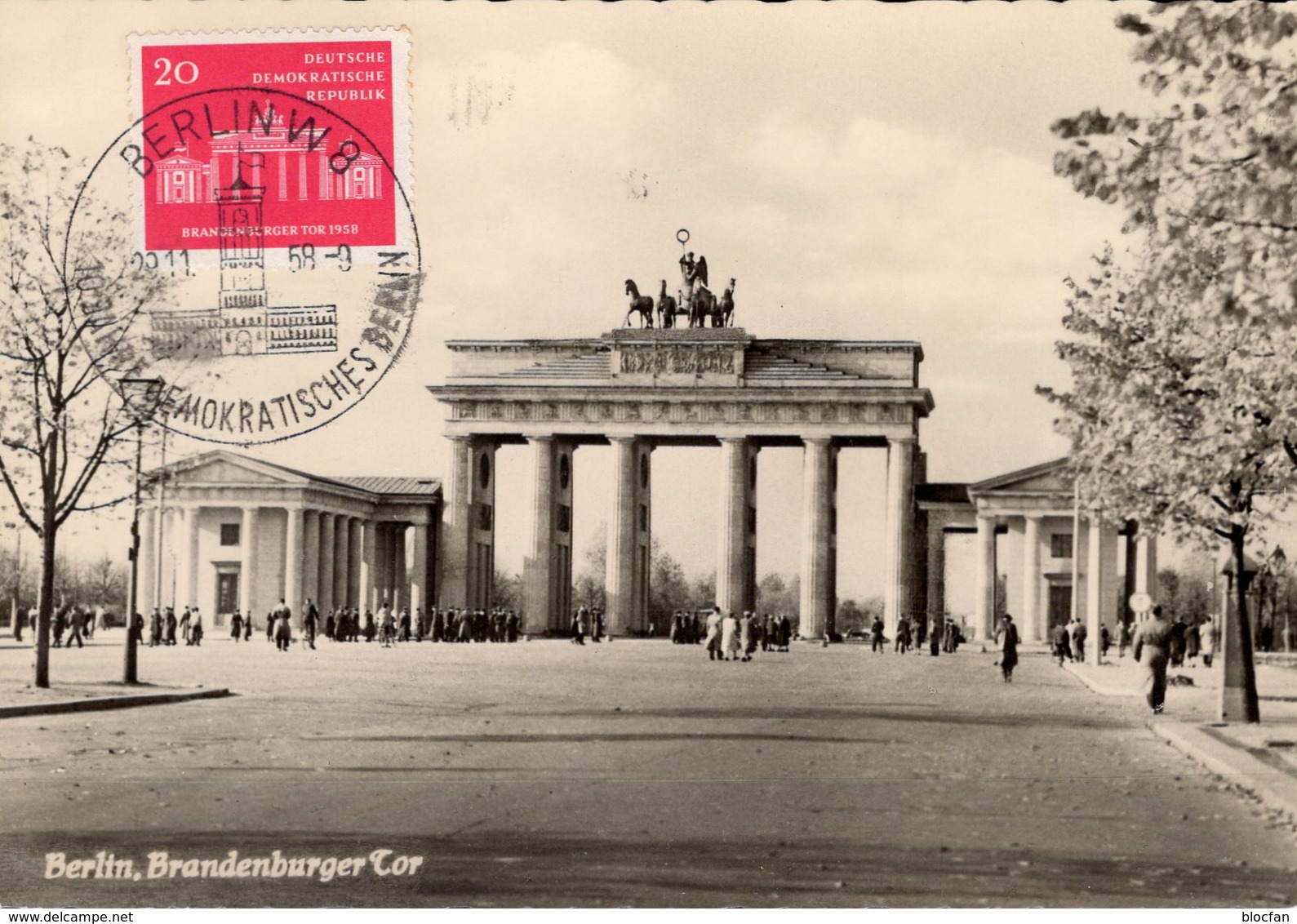 Deutsche Einheit 1958 DDR Maxi-Kt.1/58,665 SST 12€ Fertigstellung Brandenburger Tor History Maxicard Of GDR Germany - Cartes-Maximum (CM)
