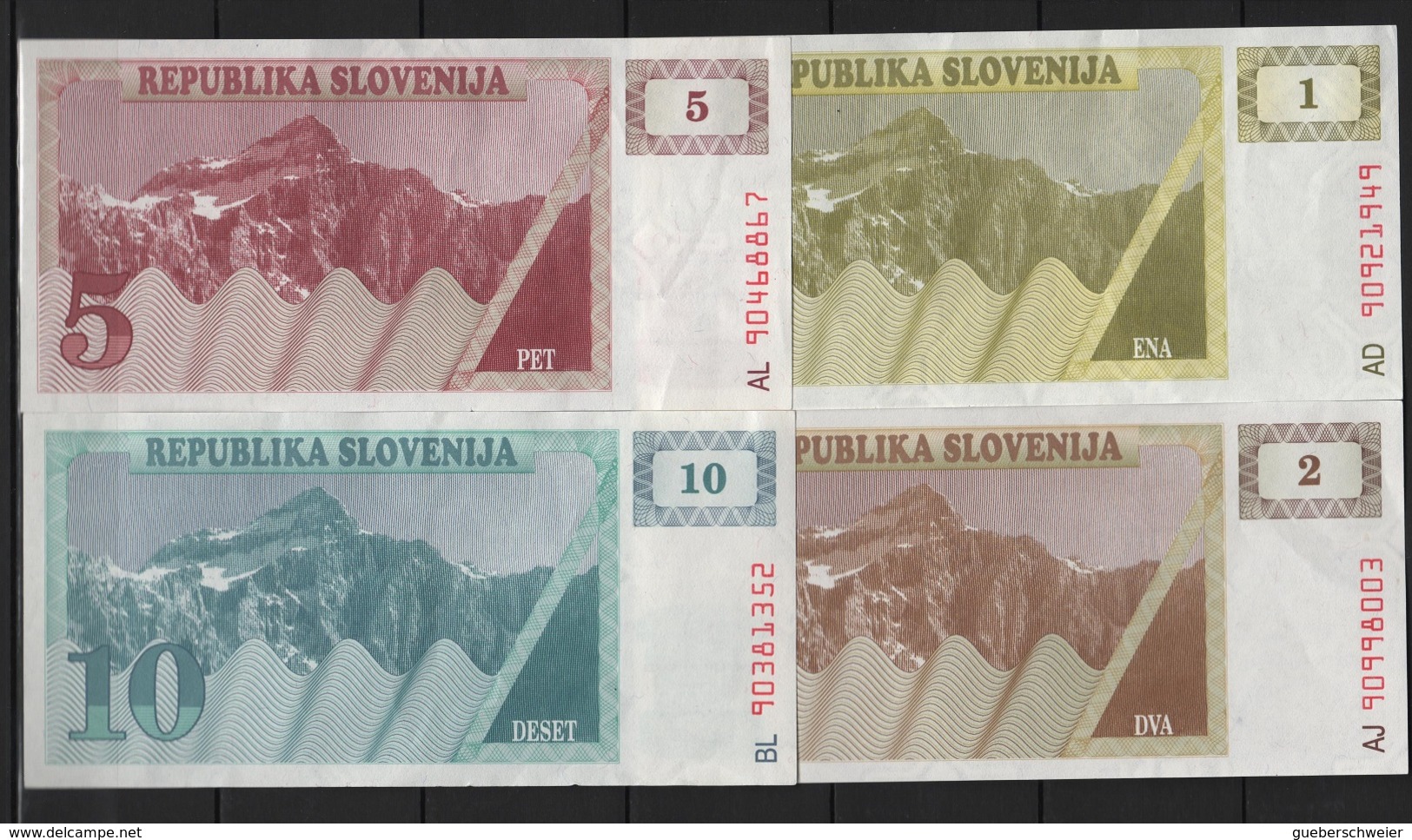 B 114 - SLOVENIE Billets De 1-2-5-10 De 1990 état Neuf 1er Choix - Slovénie