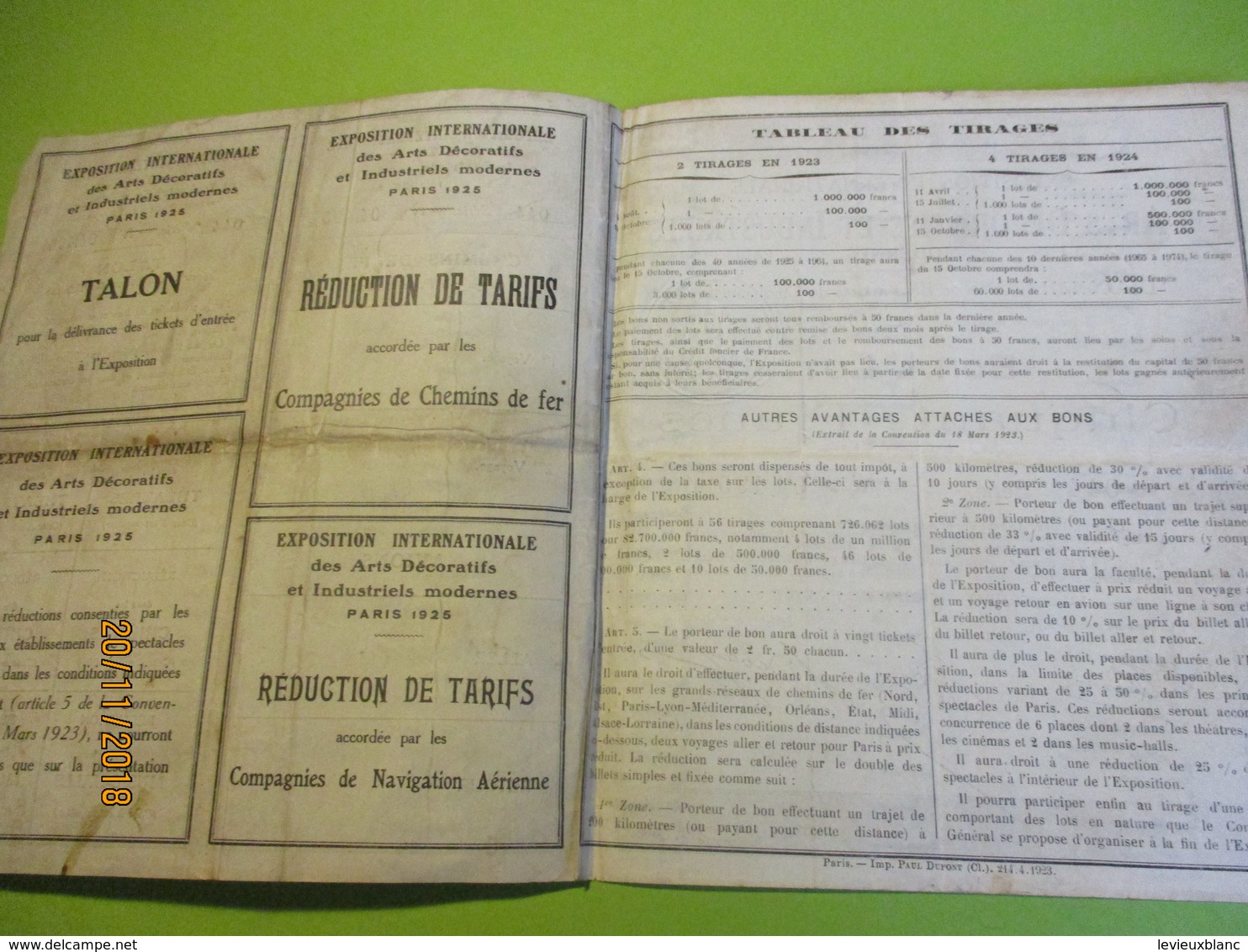Bon à Lot 50 Fr Porteur/Exposition Internationale Arts Décoratifs Et Industriels Modernes/Imp DUPONT/PARIS/1923   ACT152 - Industrie