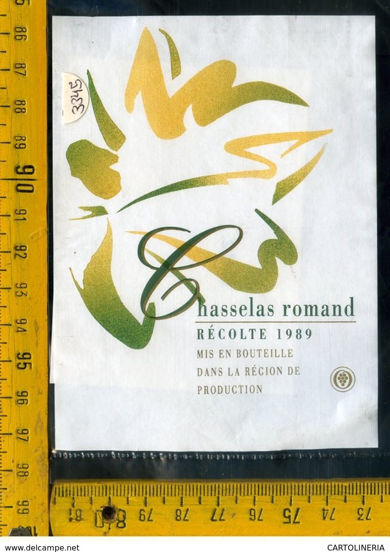 Etichetta Vino Liquore Chasselas Romand 1989 - Altri & Non Classificati