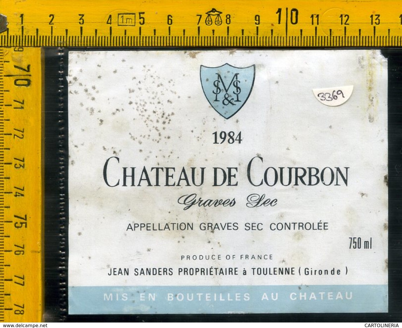 Etichetta Vino Liquore Chateau De Courbon 1984 Graves Lec Francia - Altri & Non Classificati