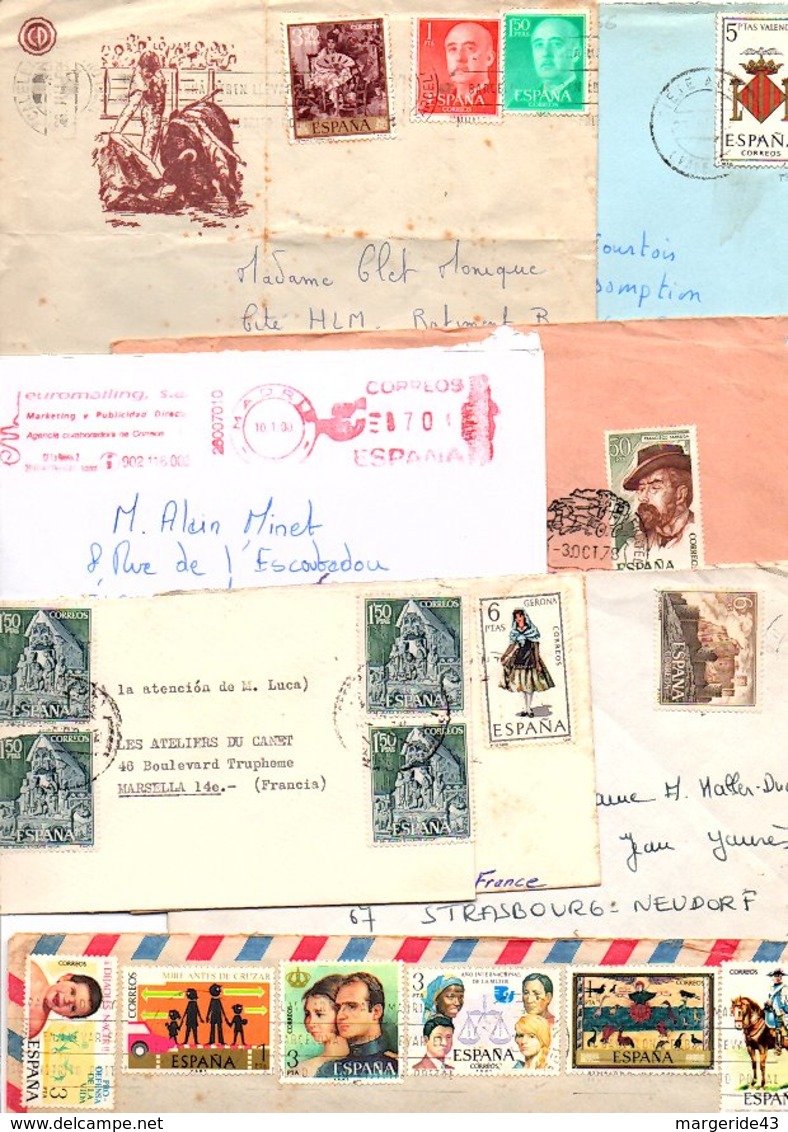 ESPAGNE  MARCOPHILIE LOT DE LETTRES POUR L'ETRANGER  POIDS 430 GRAMMES